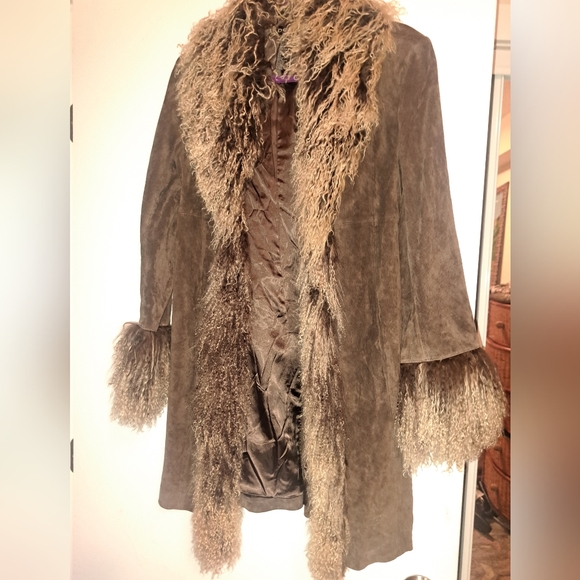 Vintage Jackets & Blazers - Vintage Bebe Mongolian Fur Penny Lane Coat